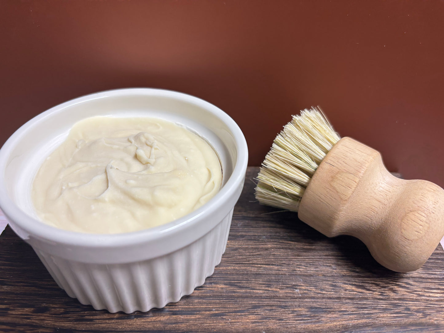 8oz ramekin solid dish soap w/brush
